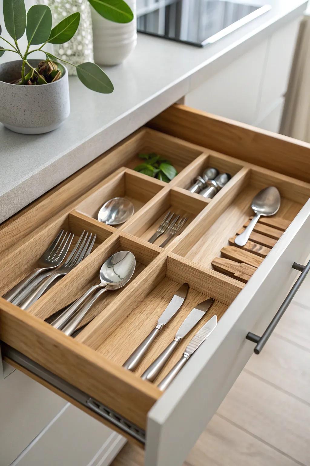 Effortless elegance: Transform your kitchen routine with beautifully organized drawers that bring joy to every meal prep. 🌿✨