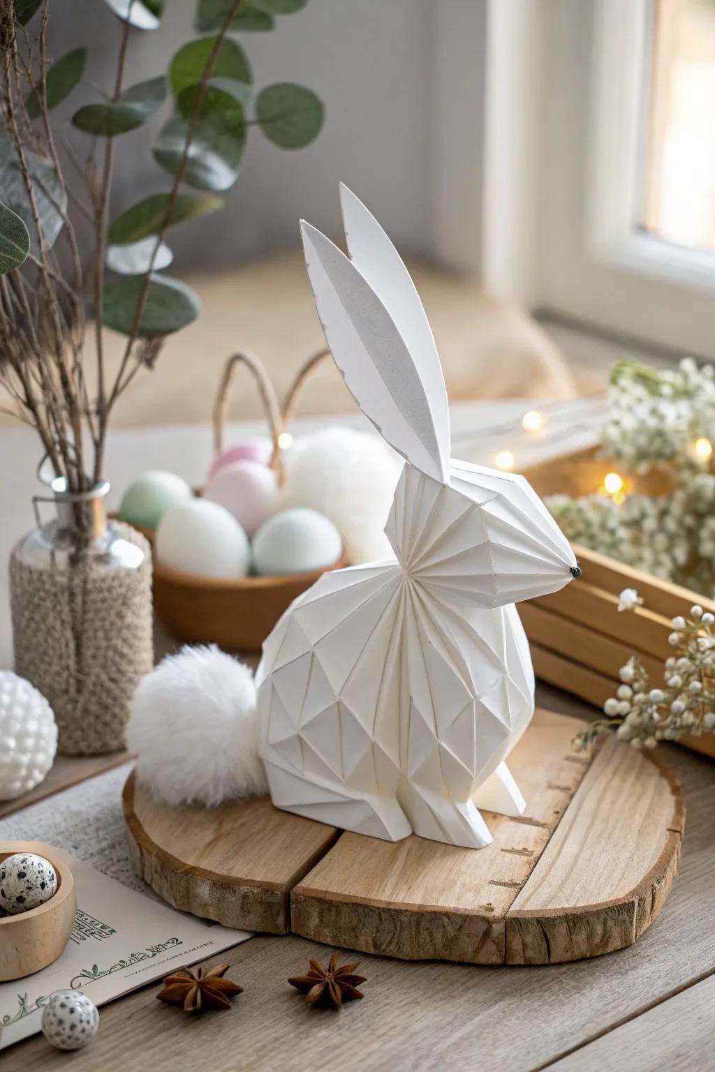 Embrace the charm of simplicity with this adorable paper bunny, complete with a playful pompom tail! 🐰✨ #CraftWithLove #ScandiBoho #PaperArtistry