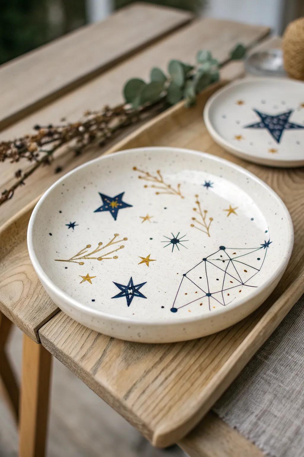 Add a touch of the cosmos to your dining experience with celestial plate designs that inspire wonder.
