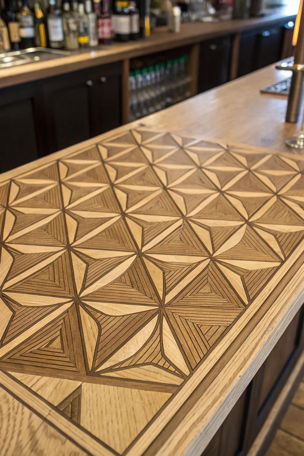 Elevate your space with a modern geometric plywood masterpiece.