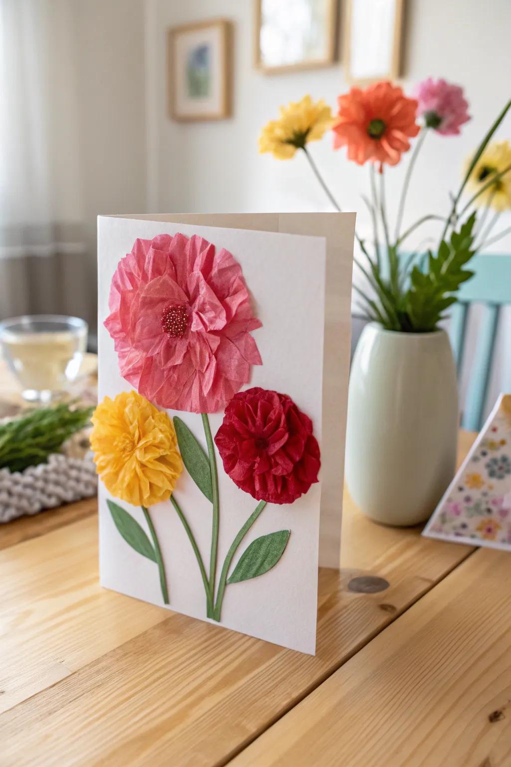 Celebrate Mother's Day with a handcrafted touch – vibrant tissue paper blooms for a heartfelt surprise!
