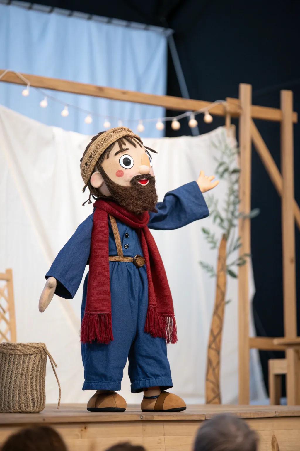 Bring stories to life with this stunning Prodigal Son puppet, a perfect blend of minimalist design and vibrant colors for creative storytelling.