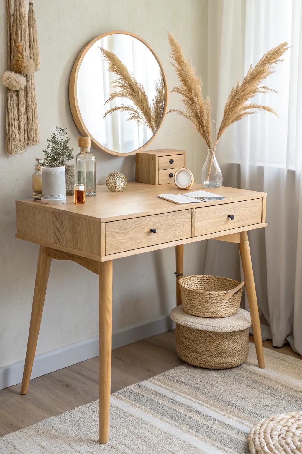 Breathe new life into an old sewing table—your charming minimalist vanity awaits!