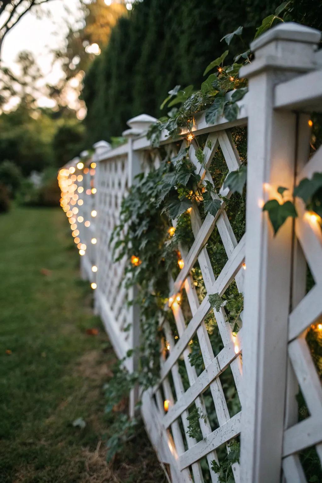 Transform your space with classic lattice charm and twinkling lights.