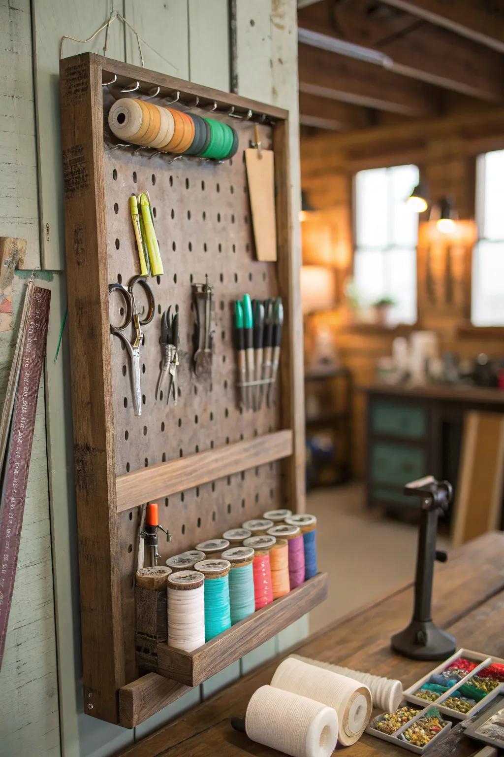 Transform your workshop with a repurposed box spring craft station—where creativity meets organization.