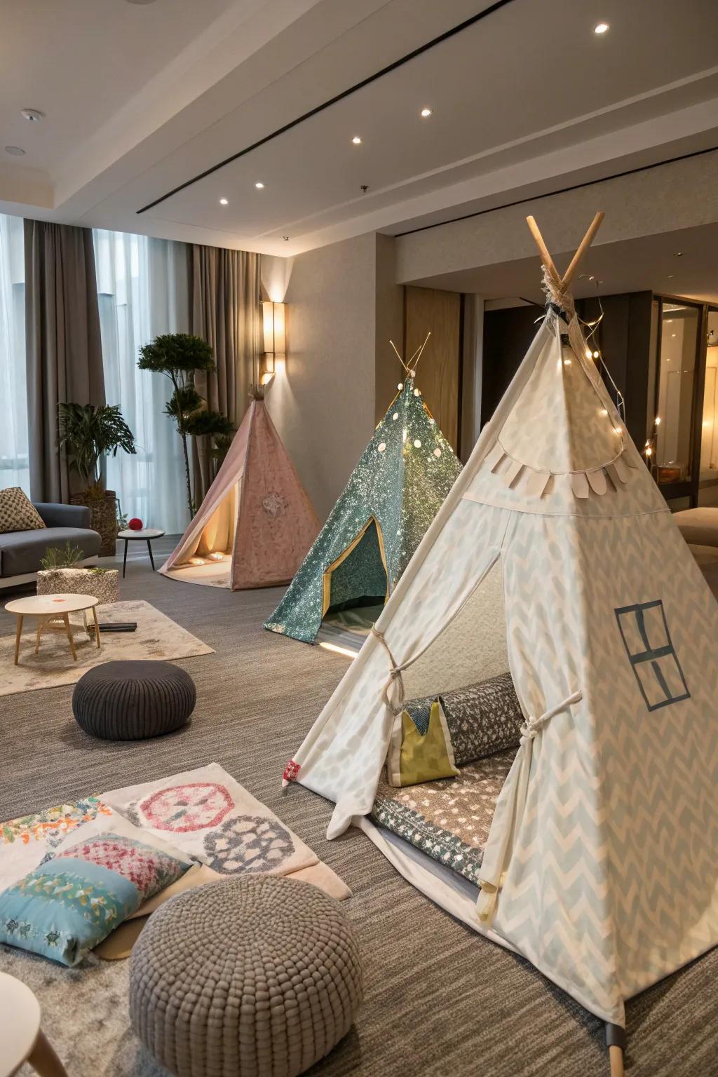 Diverse tent shapes for unique aesthetics.