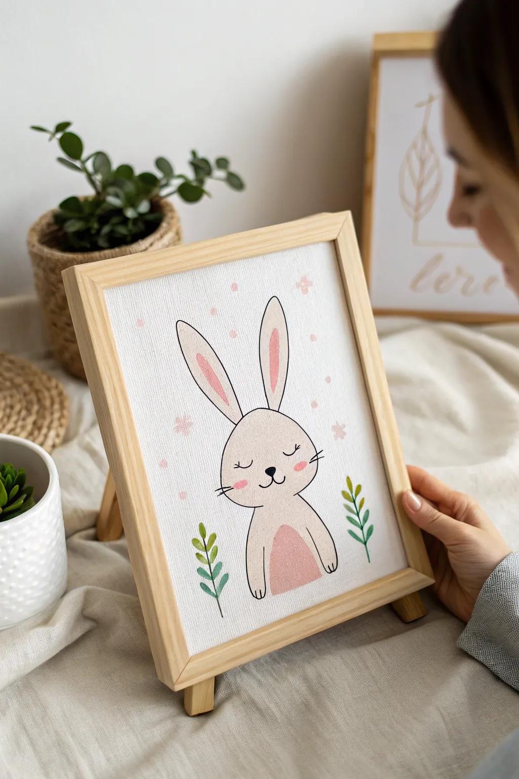 Embrace spring with this charming minimalist bunny painting—perfect for aspiring artists!