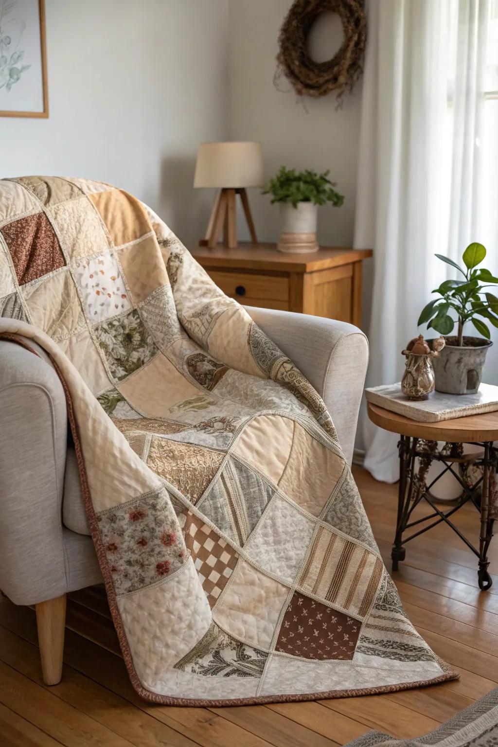 Transforming fabric scraps into a cherished quilt—where sustainability meets Scandinavian elegance.