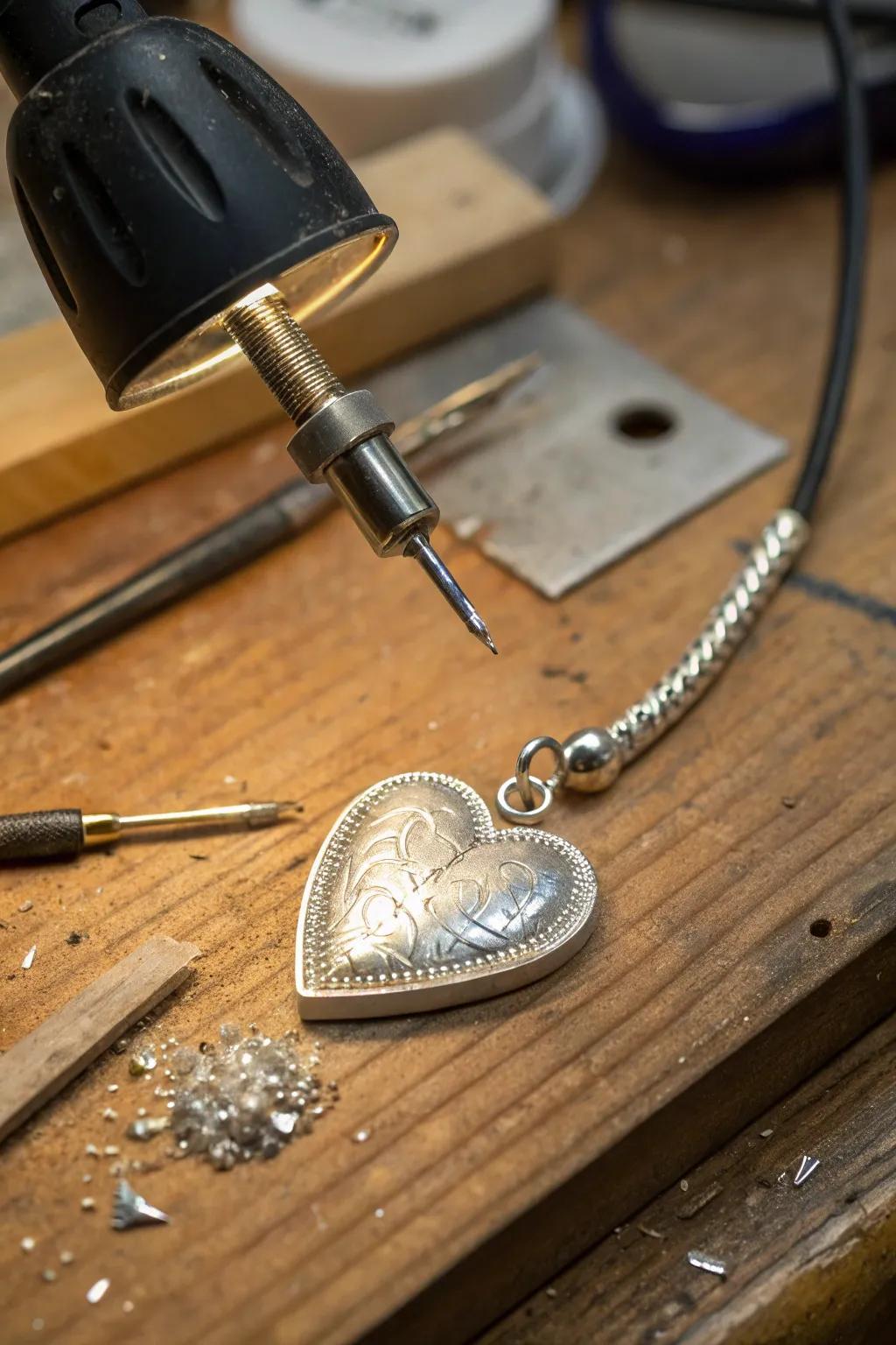 Crafting Love: A Heart Pendant in the Making