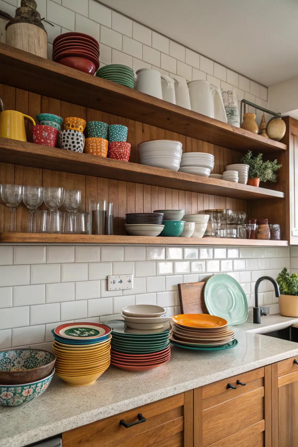 Open shelving for a blend of practicality and style.