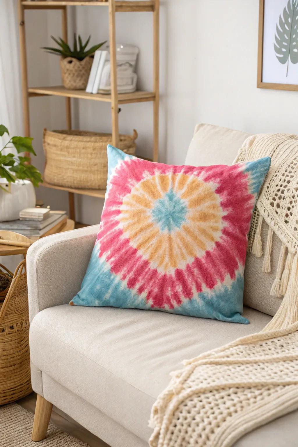 Add a splash of vibrant color to your space with these stunning tie-dye pillow covers, blending minimalist elegance with boho charm.