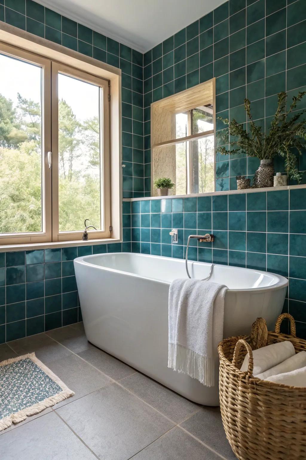 Transform your bathroom into a haven of minimalist magic with large format tiles—where sleek design meets bold elegance.