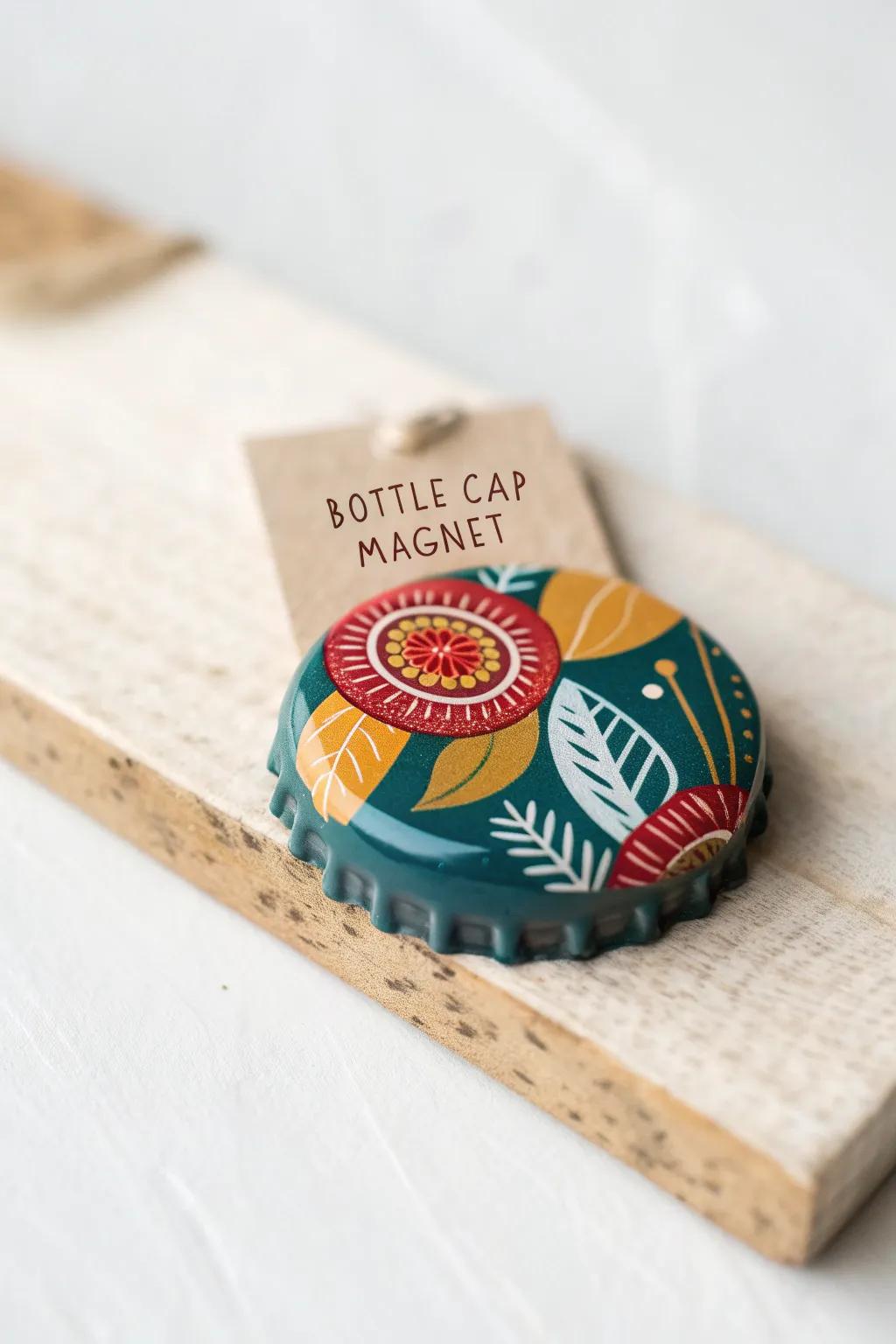 Transform ordinary into extraordinary with vibrant bottle cap magnets! 🌿✨ #TrashToTreasure #ScandiBoho
