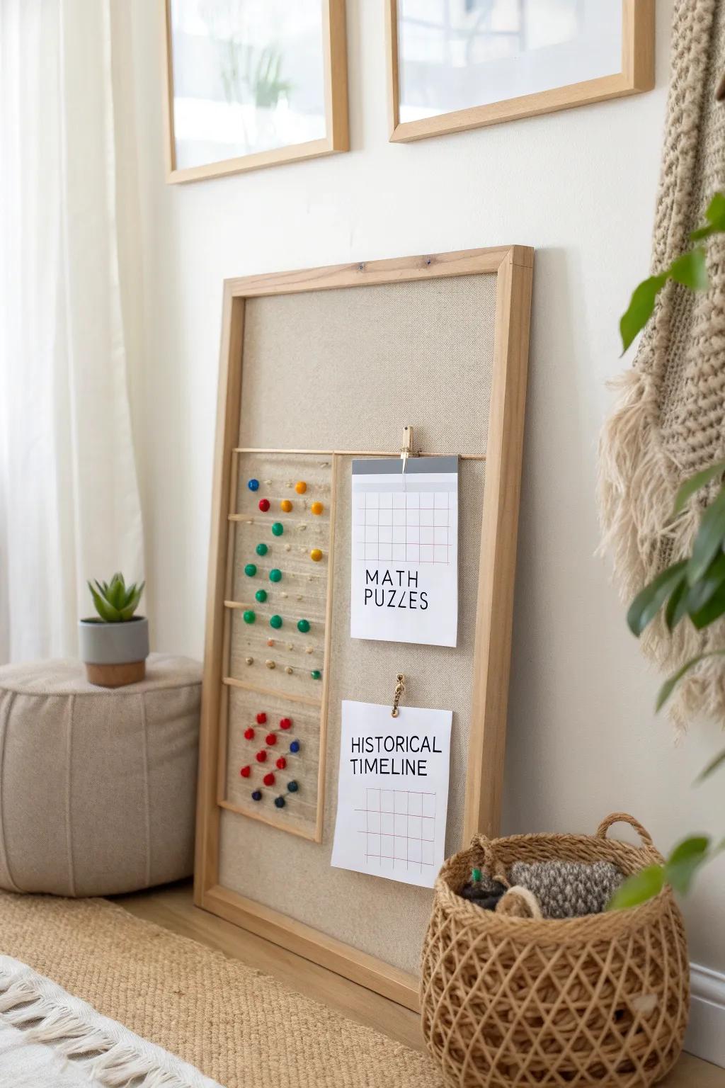 Turn learning into an art form with a chic and engaging educational bulletin board.