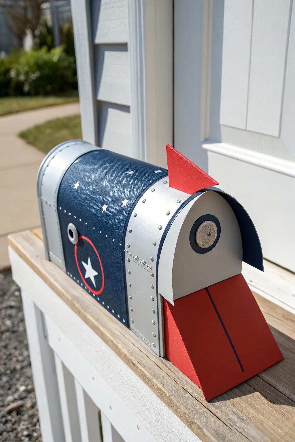 Launch your love notes into orbit with this stunning DIY rocket mailbox—perfect for a Valentine's Day surprise!