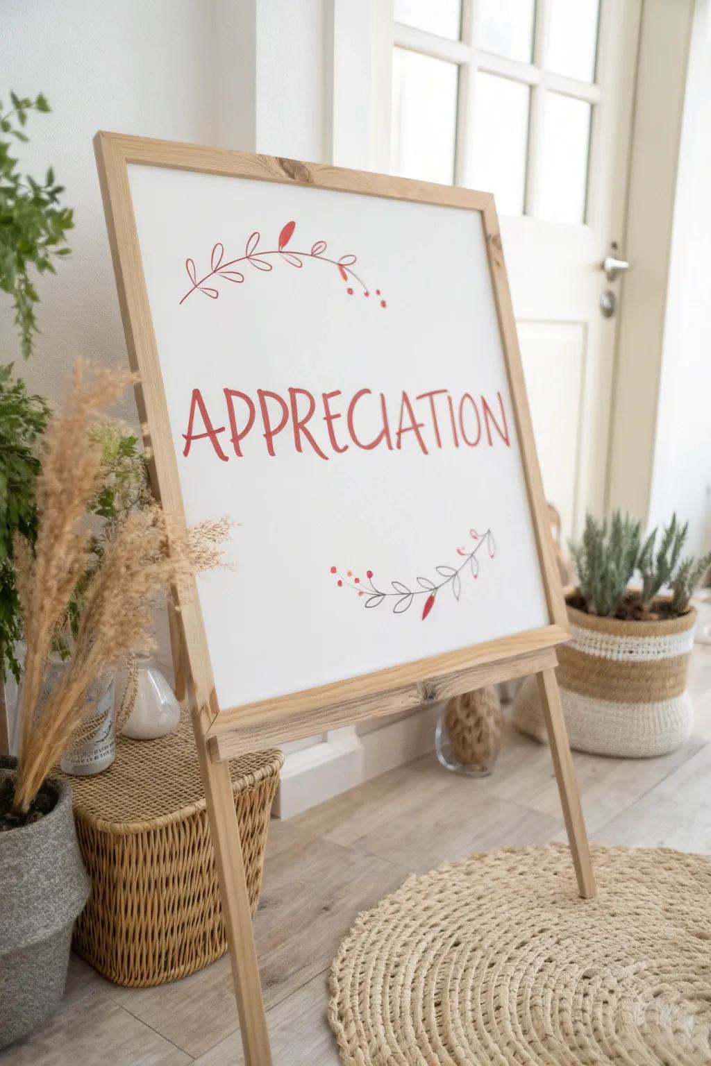 Capture the essence of community with heartfelt messages on a beautifully crafted whiteboard. ✨ #ScandiBoho #ValentinesLove #CommunitySpirit