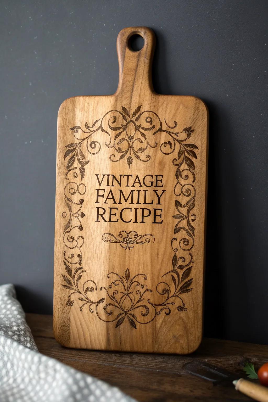 Elevate your kitchen with a custom engraved cutting board – where art meets utility.