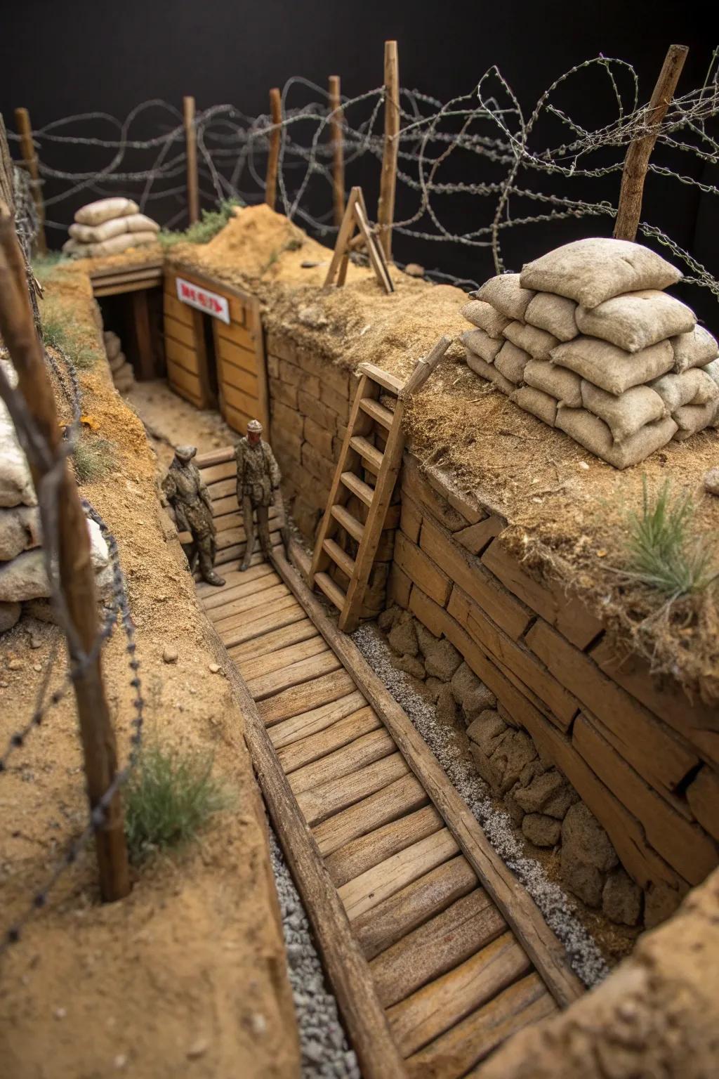 Immerse yourself in the artistry of miniature WW2 trenches, where every detail tells a story.
