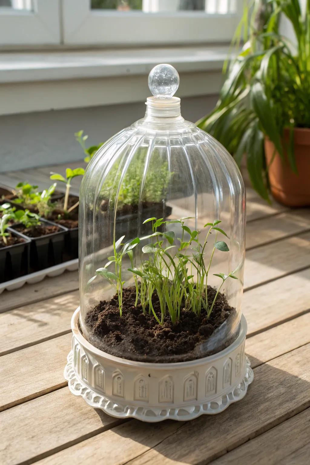 Nurture new beginnings: Grow your seedlings in style with this chic, eco-friendly mini greenhouse.