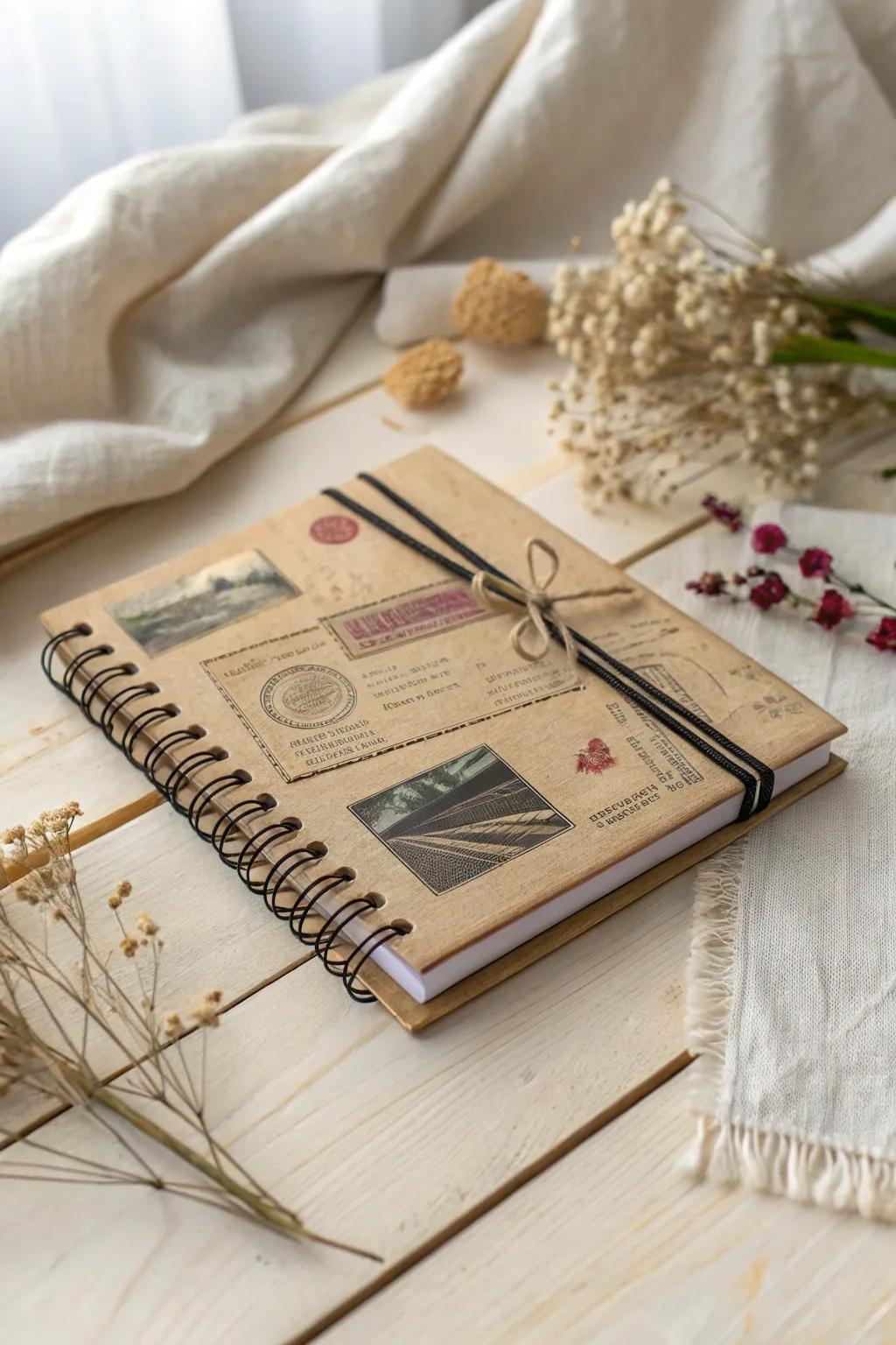 Capture the charm of yesteryear with a notebook cover that tells its own story.