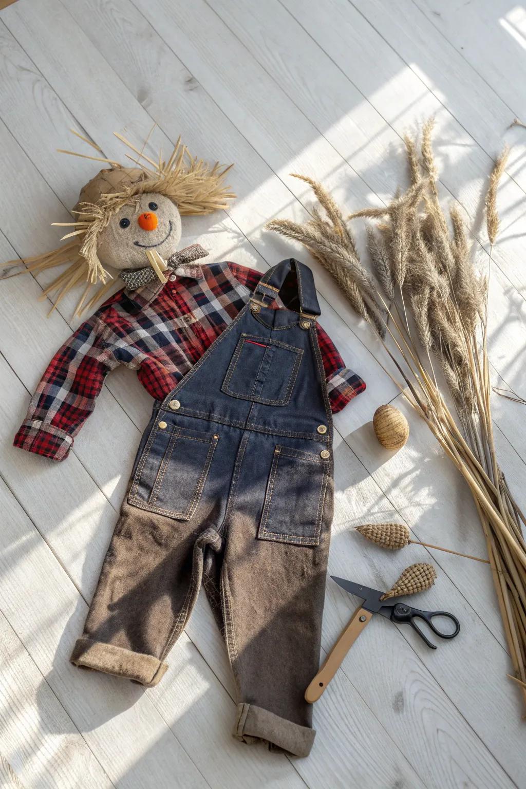 Effortlessly chic and charming: Embrace the simplicity of this DIY scarecrow costume.