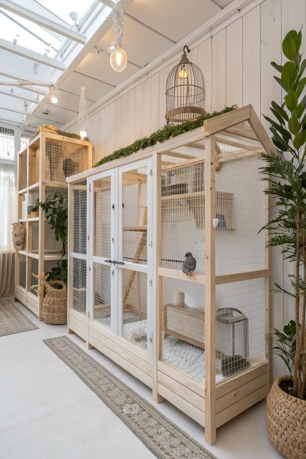 Elevate your aviary design with multi-level elegance and natural beauty. Perfect for your feathered friends!