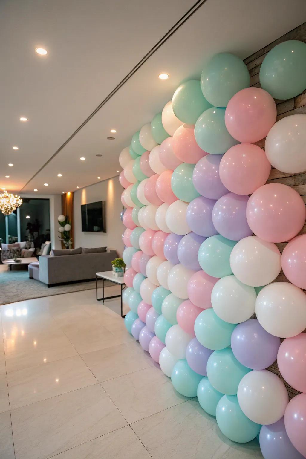 A balloon wall creates a striking visual impact.