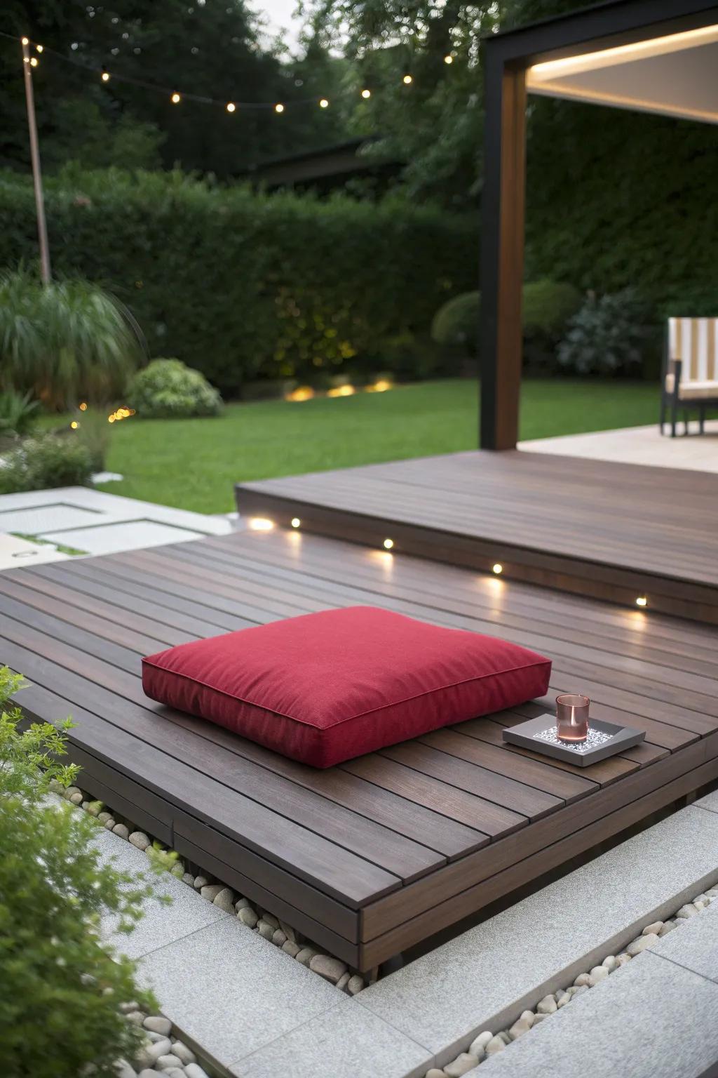 Find your tranquility with this minimalist backyard deck – where simplicity meets serenity.