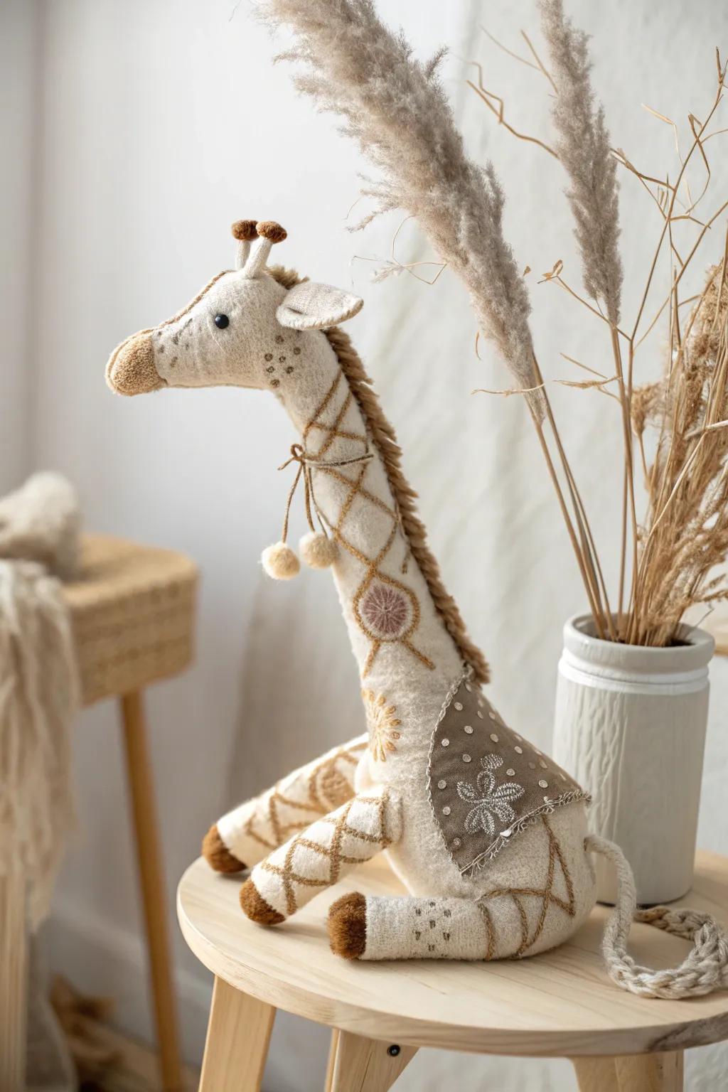 Crafting whimsical giraffe puppets for a playful retelling of Noah's Ark.