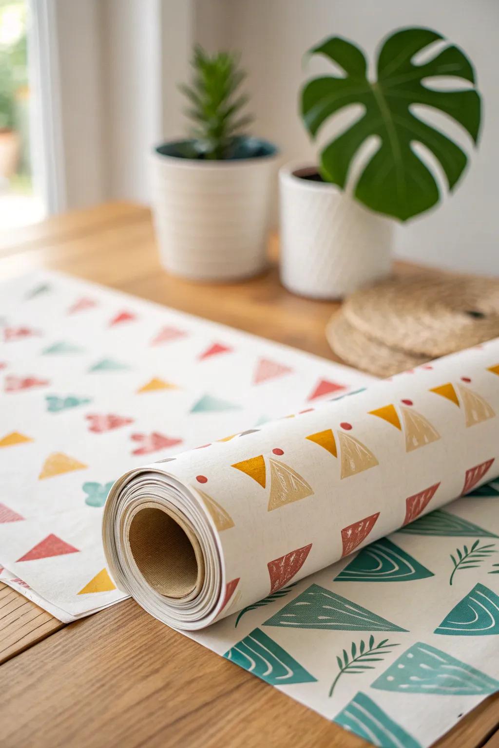 Elevate your gift-giving with custom block printed wrapping paper that combines simplicity and vibrant charm.