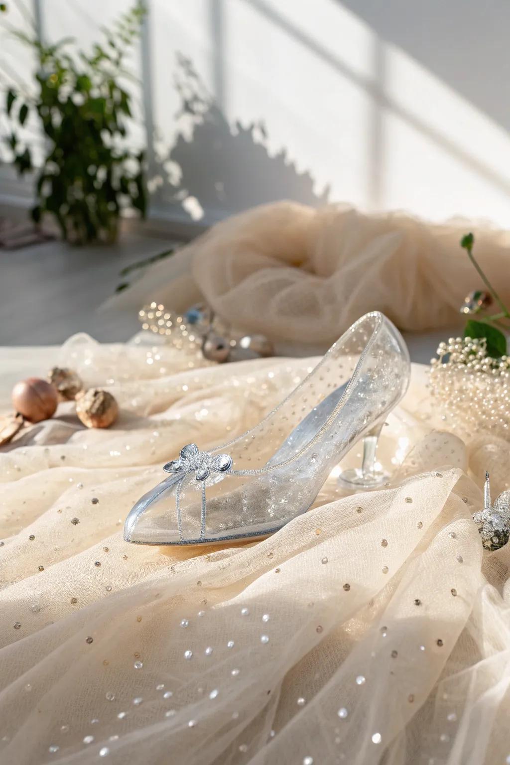 Step into your fairy tale with this enchanting glass slipper.