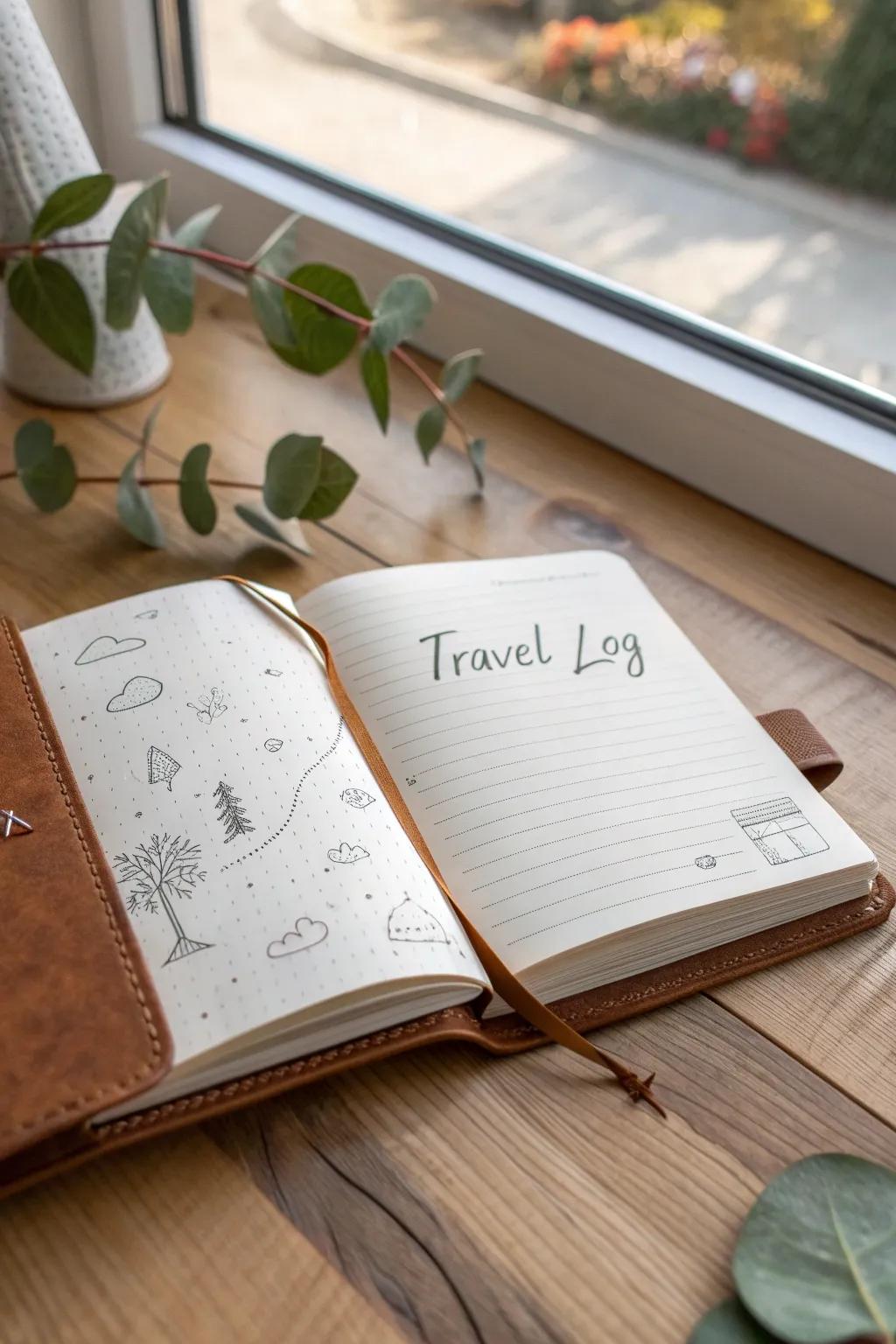 Capture your adventures with elegance and simplicity in a handcrafted travel log. 🌍✈️ #TravelJournal #MinimalistBeauty