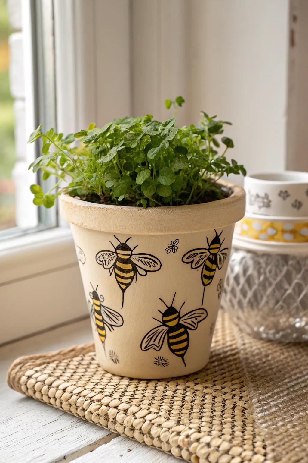 Add a buzz of charm to your space with these delightful Bumble Bee Planters!