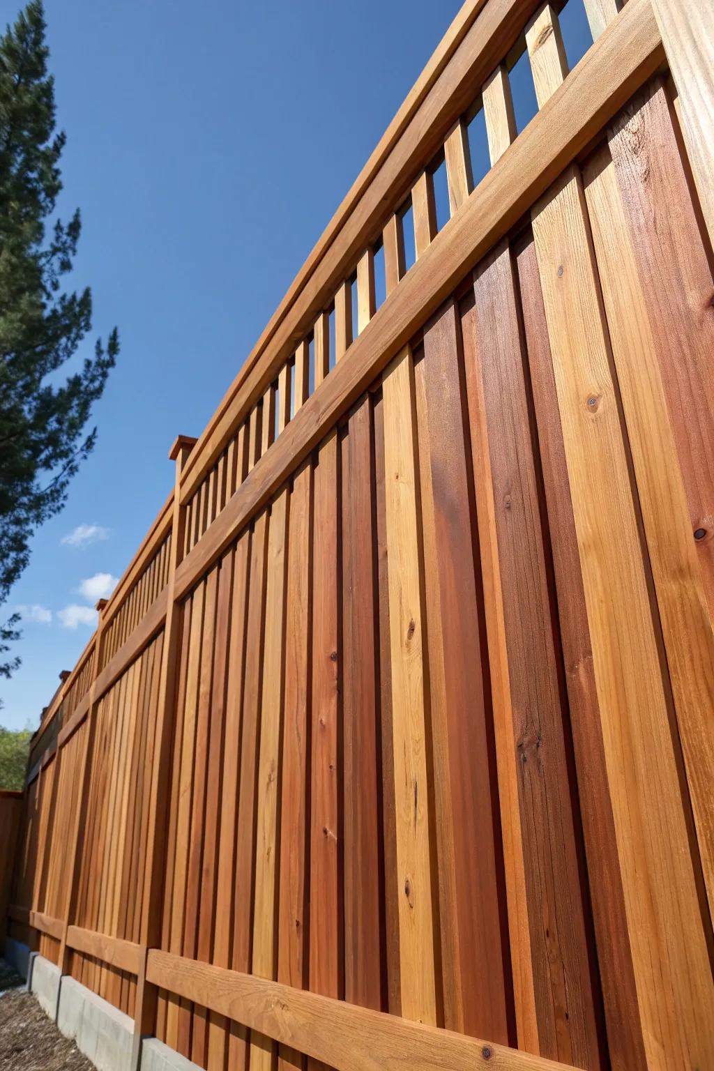 Elevate your outdoor space with the elegance of a vertical slat cedar fence, where craftsmanship meets modern design.