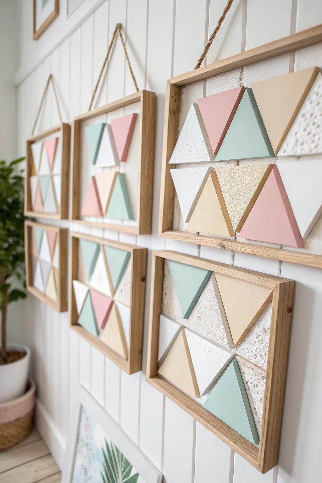 Transform your space with sustainable elegance: Upcycled cereal box wall art that marries minimalism with a touch of boho charm.