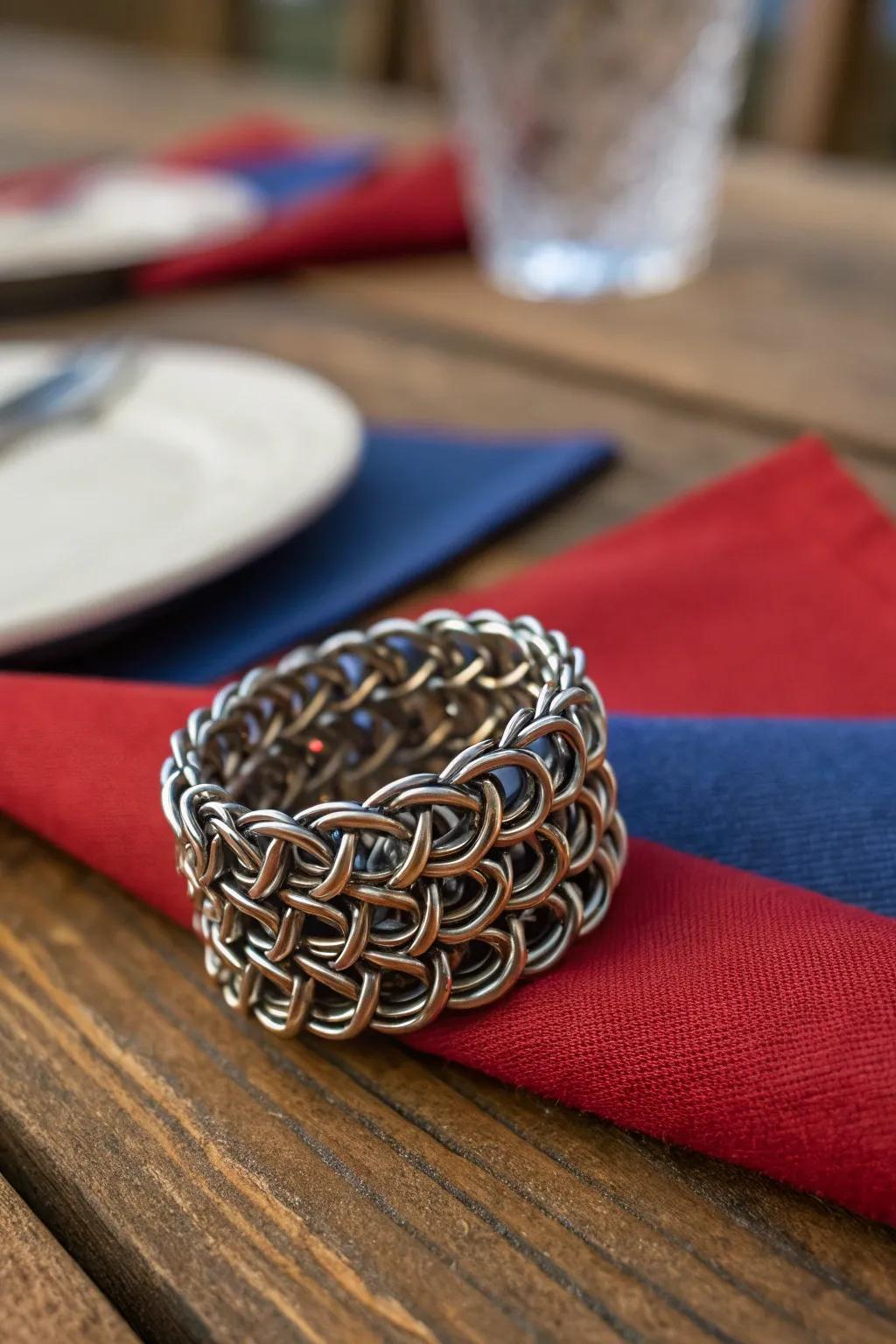 Elevate your dining experience with exquisite chainmail napkin rings — where craftsmanship meets elegance.