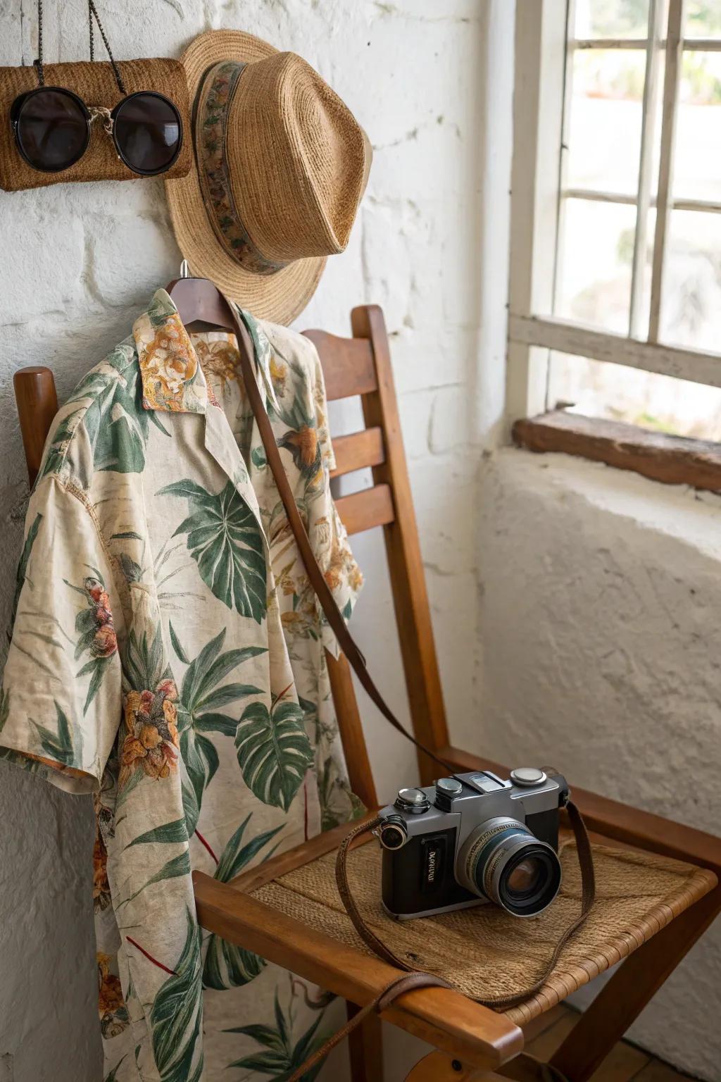 Embrace the spirit of a retro tourist with effortless style and charm.