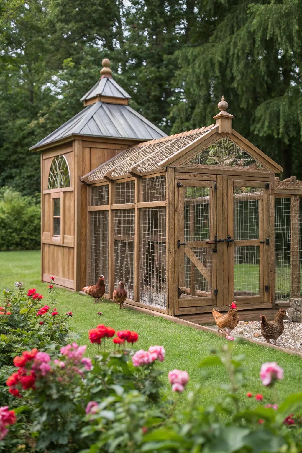 Elegance in Craftsmanship: A Spacious Haven for Happy Chickens