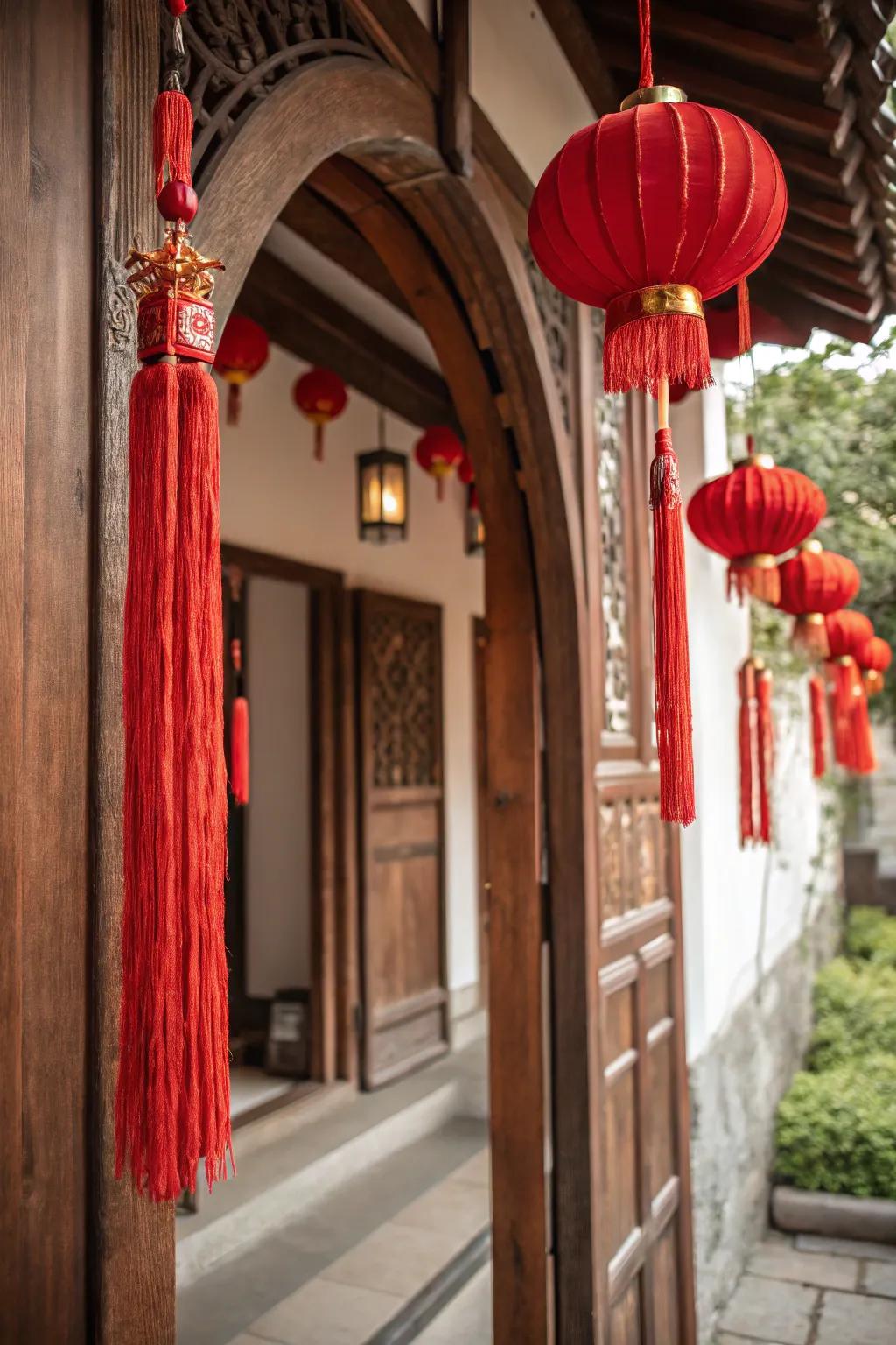 Red tassels bring vibrant energy to any space.