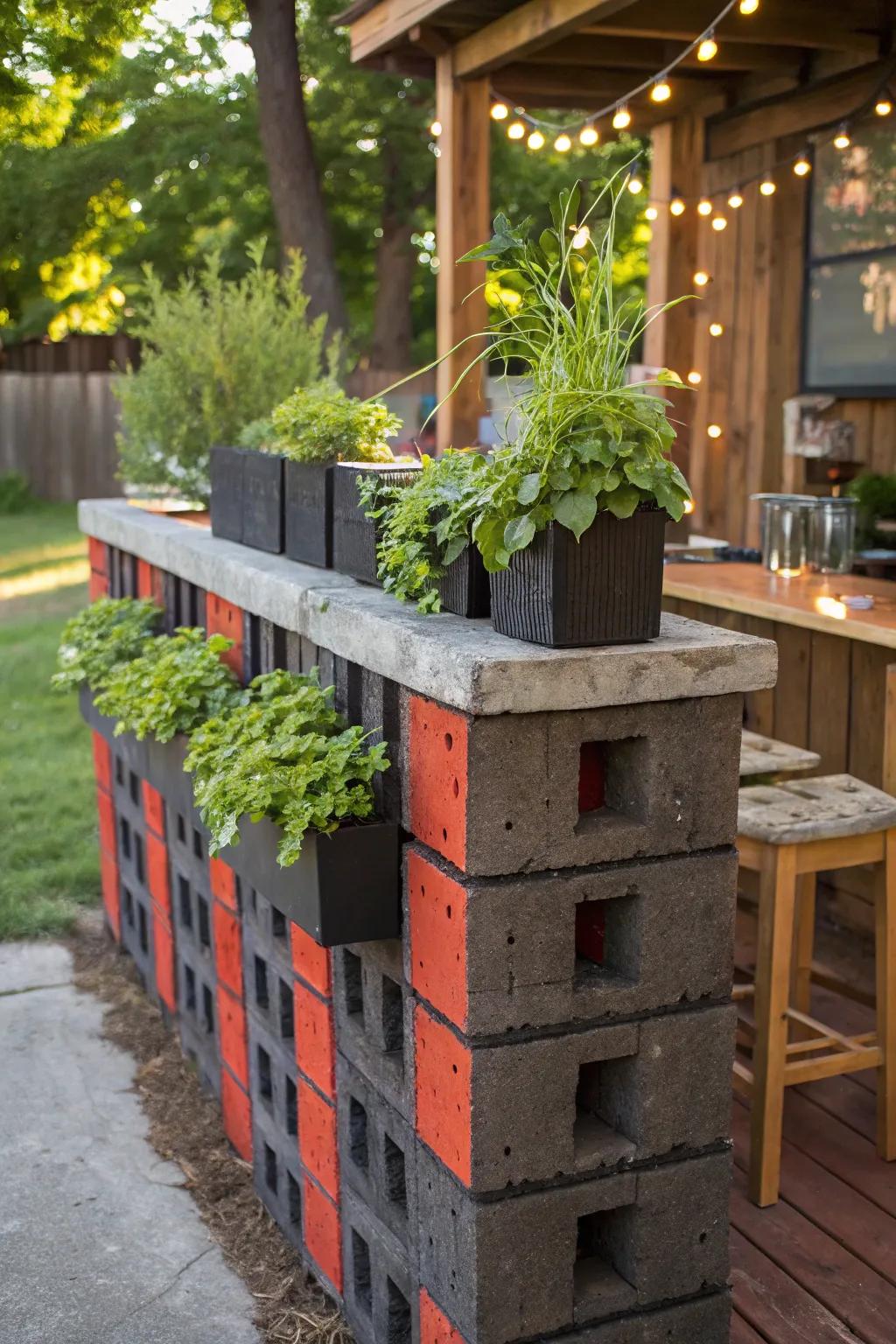 Transform your garden with a bold DIY cinder block bar that's perfect for entertaining!