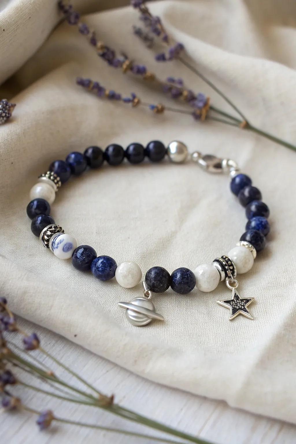 Embrace the cosmos with this stunning Milky Way bracelet, a perfect blend of minimalist elegance and celestial wonder.