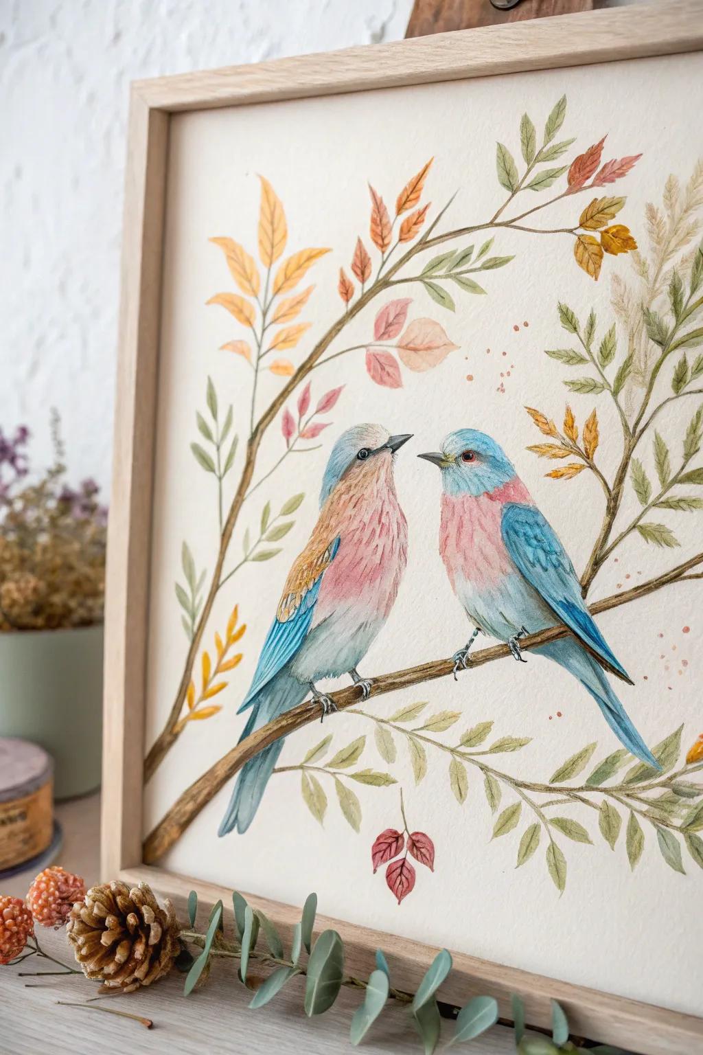 Delicate Love: A minimalist touch of nature's romance.