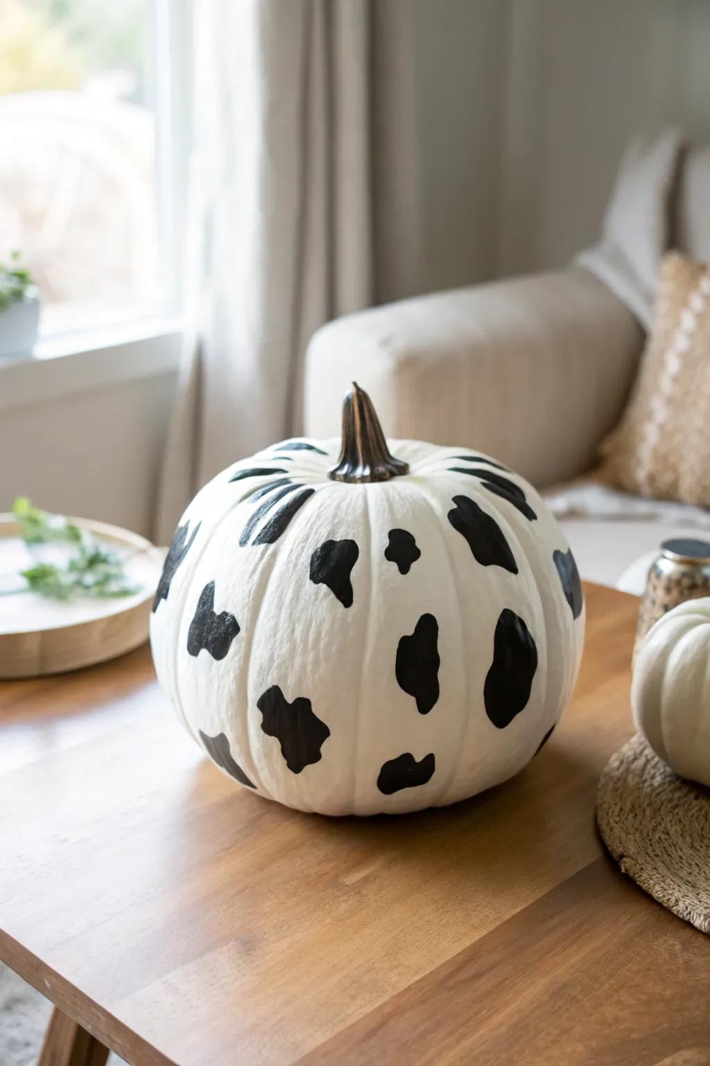 Elevate your autumn decor with minimalist cow print perfection!