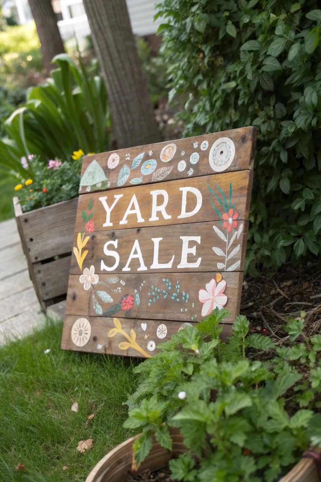 Add a touch of handmade charm to your yard sale with DIY signs that speak volumes.