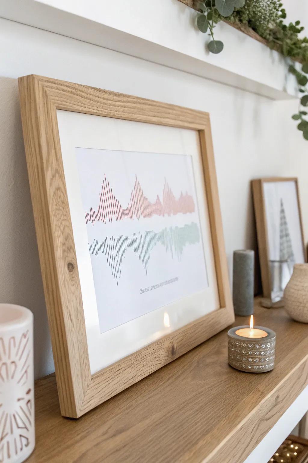 Capture love in waves: A unique soundwave art piece that speaks to the heart.