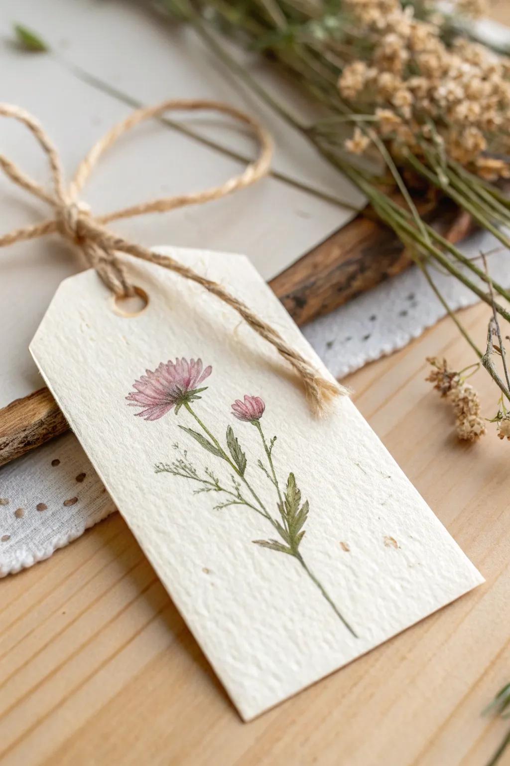 Embrace the beauty of nature with these elegant, handcrafted name tags.