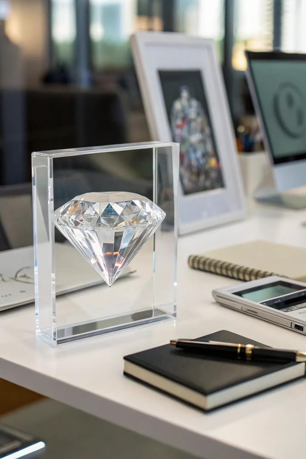 Modern simplicity with an acrylic frame.