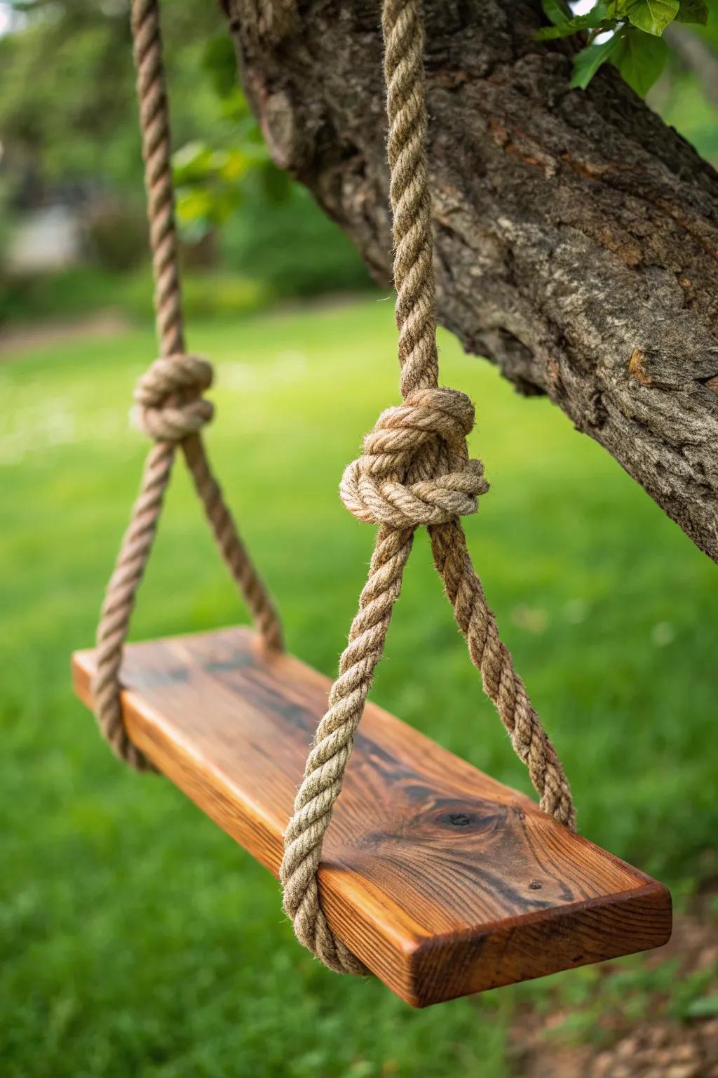 Rediscover the joy of summer with a classic rope and plank swing.