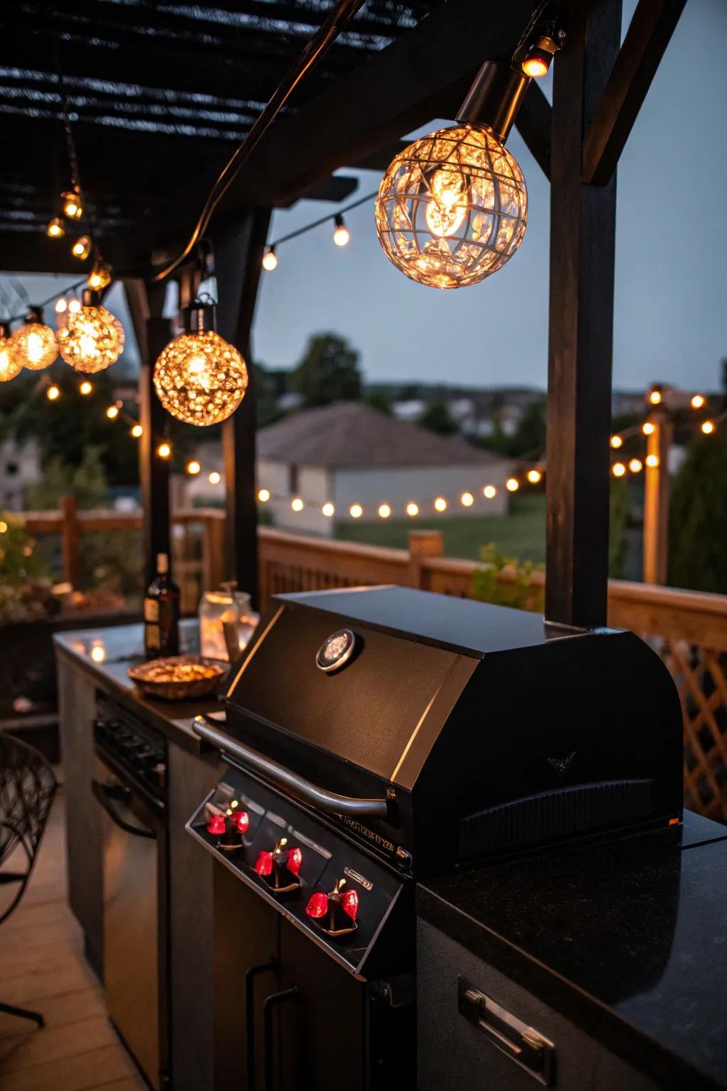 Elevate your grilling experience with expertly integrated lighting—let the glow guide your culinary creations.