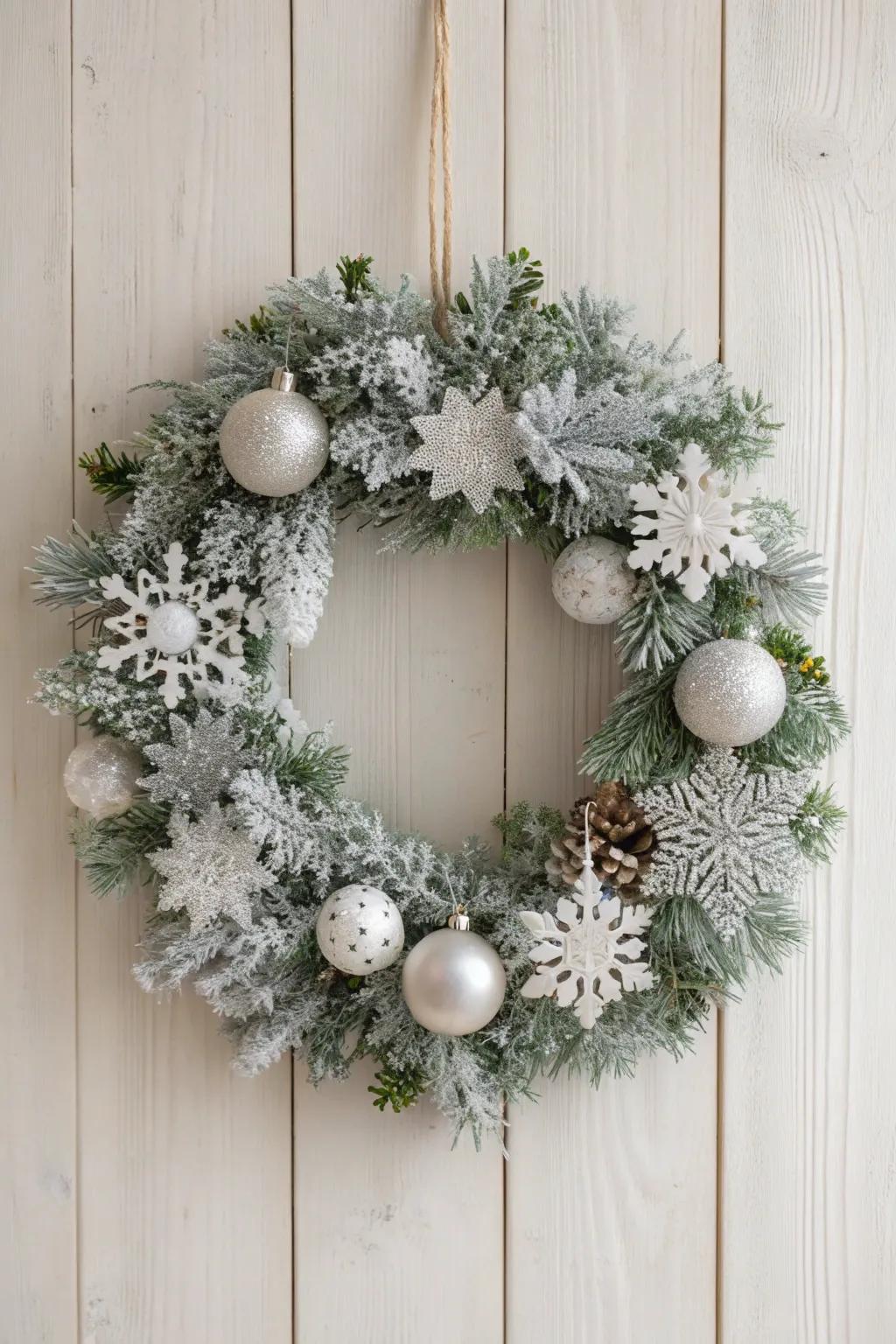 Embrace the magic of winter with this enchanting Frosty Fantasy wreath!